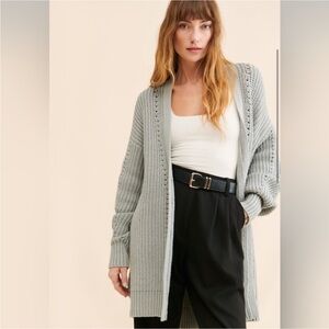 Free People Nightingale Gray Knit Cardigan